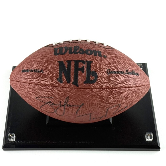 Autographed Steve Young and Jerry Rice, Wilson Official NFL Leather Football COA - Picture 2 of 14